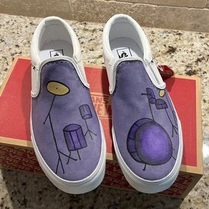 One of a kind painted Vans-perfect for the drummer!